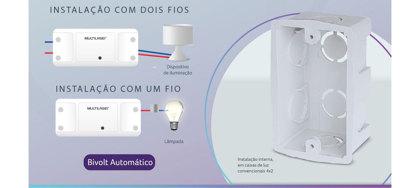 Acionador Inteligente Para Interruptor de Iluminação Wi-Fi Multilaser Liv - SE234
